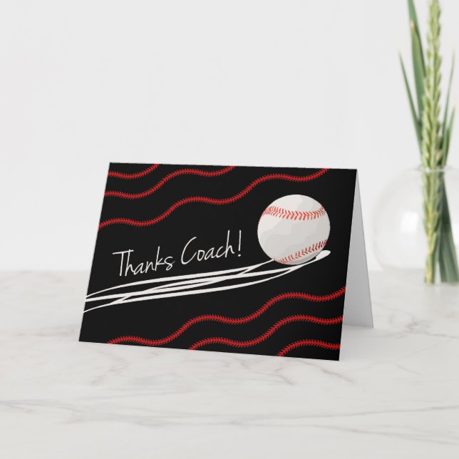 Tarjeta De Agradecimiento Gracias entrenador de béisbol, bolas rápidas y tet (Anverso)