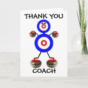 Tarjeta De Agradecimiento Gracias entrenador de curling
