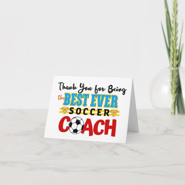 Tarjeta De Agradecimiento Gracias entrenador de fútbol (Anverso)