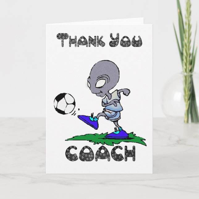 Tarjeta De Agradecimiento Gracias entrenador de fútbol, entrenador de fútbol (Anverso)