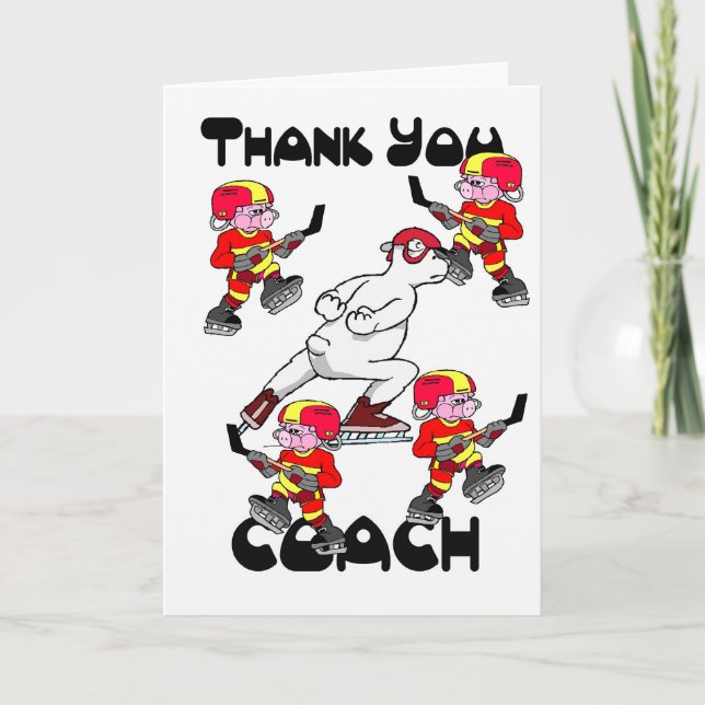 Tarjeta De Agradecimiento Gracias, entrenador de hockey sobre hielo (Anverso)