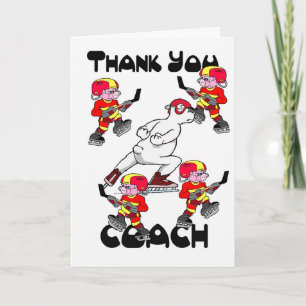 Tarjeta De Agradecimiento Gracias, entrenador de hockey sobre hielo