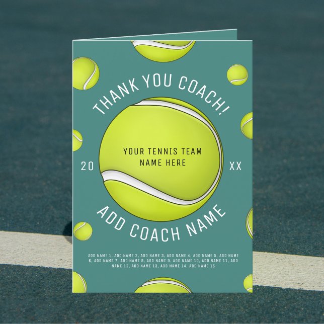 Tarjeta De Agradecimiento Gracias Entrenador De Tenis Añadir Los Nombres De  (Subido por el creador)