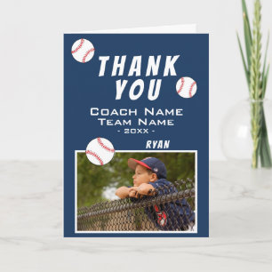 Tarjeta De Agradecimiento Gracias Entrenador Foto Béisbol