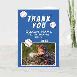 Tarjeta De Agradecimiento Gracias Entrenador Foto Béisbol