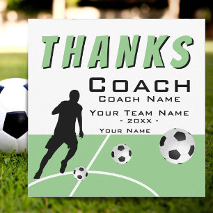 Tarjeta De Agradecimiento Gracias Entrenador Jugador de Fútbol Tamaño Extra