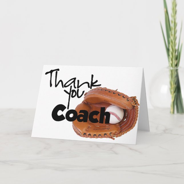 Tarjeta De Agradecimiento Gracias entrenar, béisbol (Anverso)