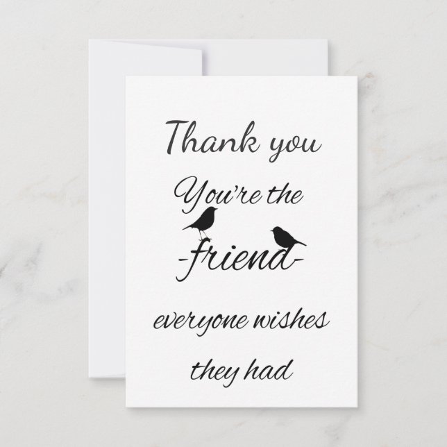 Tarjeta De Agradecimiento Gracias Eres el amigo que todos quieren citar (Anverso)