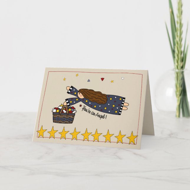 Tarjeta De Agradecimiento Gracias Eres un ángel (Anverso)