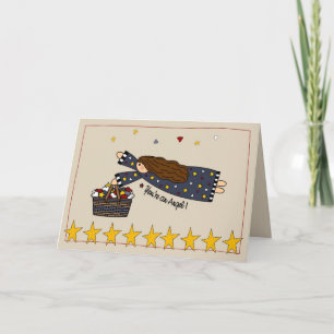 Tarjeta De Agradecimiento Gracias Eres un Ángel, Arte Folclórico