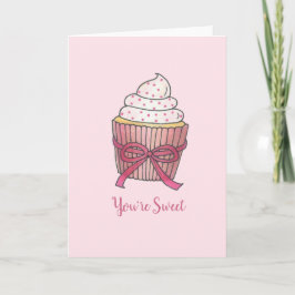 Tarjeta De Agradecimiento Gracias, eres un dulce pastel rosa Valentine