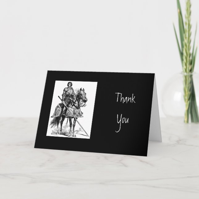 Tarjeta De Agradecimiento Gracias, Escrituras y Caballeros en Brillantes Arm (Anverso)