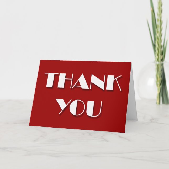 Tarjeta De Agradecimiento Gracias espacio en blanco blanco rojo de las (Anverso)