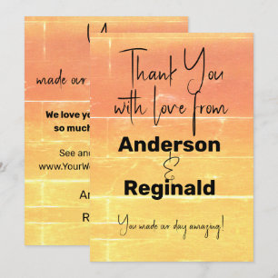 Tarjeta De Agradecimiento Gracias Espacio por Mensaje Melocotón de Verano de