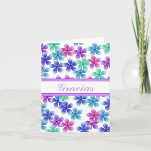 Tarjeta De Agradecimiento Gracias español con el espacio en blanco dentro