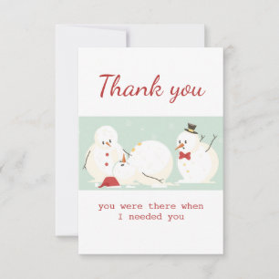 Tarjeta De Agradecimiento Gracias Estabas allí Hombres de nieve divertidos