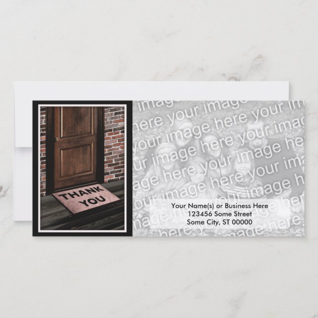 Tarjeta De Agradecimiento gracias estera de puerta (Anverso)