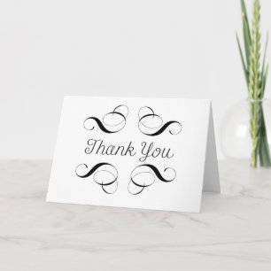 Tarjeta De Agradecimiento Gracias - Estilo simple negro y blanco