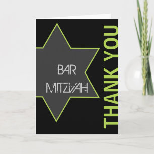 Tarjeta De Agradecimiento Gracias estrella de la barra Mitzvah de David