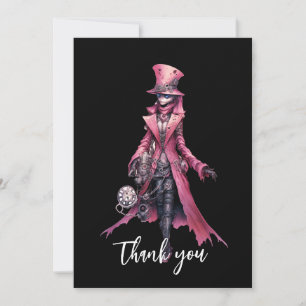 Tarjeta De Agradecimiento Gracias Fashion Steampunk Skeleton Ghost