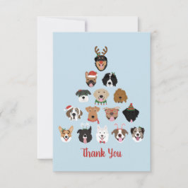 Tarjeta De Agradecimiento Gracias Feliz Árbol de Navidad de Pawlidays Dog