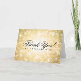 Tarjeta De Agradecimiento Gracias fiesta de cumpleaños Gold Winter Wonderlan