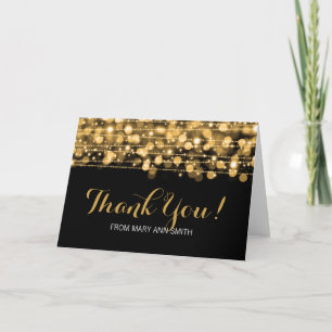 Tarjeta De Agradecimiento "Gracias" Fiesta de cumpleaños que desgarra oro