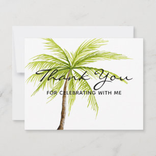 Tarjeta De Agradecimiento Gracias fiesta tropical de la playa de la palmera