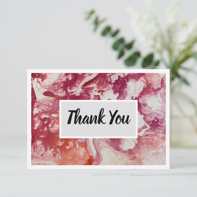 Tarjeta De Agradecimiento Gracias Flat 3,5" x 5" Notecard - Rojo (Anverso de pie)