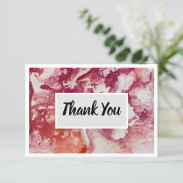 Tarjeta De Agradecimiento Gracias Flat 3,5" x 5" Notecard - Rojo