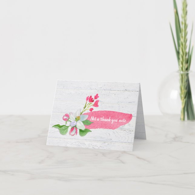 Tarjeta De Agradecimiento Gracias, flor de manzana acuarela (Anverso)