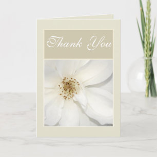 Tarjeta De Agradecimiento "Gracias" flor floral rosa beige blanca