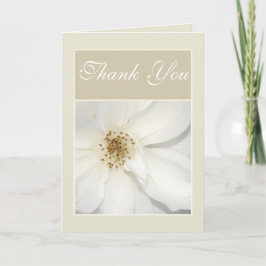 Tarjeta De Agradecimiento "Gracias" flor floral rosa blanca beige