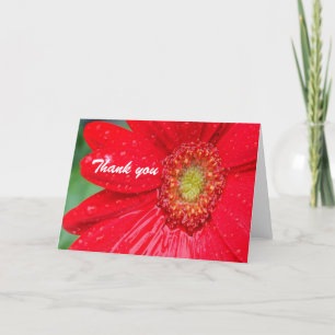 Tarjeta De Agradecimiento Gracias Flor Roja