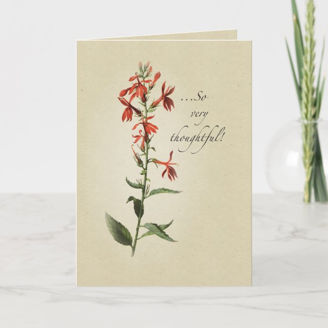 Tarjeta De Agradecimiento Gracias Flor Roja, Religiosa (Anverso)