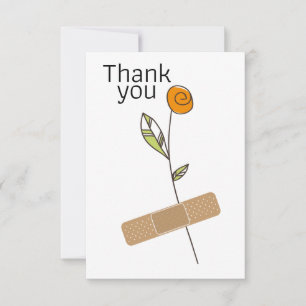 Tarjeta De Agradecimiento Gracias Flor Y Tapón Por Médico De Enfermeras