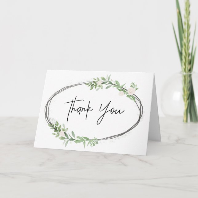 Tarjeta De Agradecimiento Gracias Floral Card (Anverso)