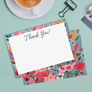 Tarjeta De Agradecimiento Gracias florales botánicos bonitos para chicas
