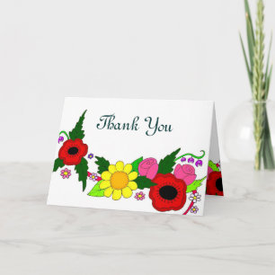 Tarjeta De Agradecimiento Gracias Flores