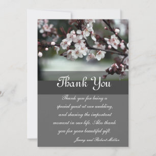 Tarjeta De Agradecimiento gracias flores de ciruela