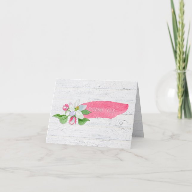 Tarjeta De Agradecimiento Gracias flores de manzana (Anverso)