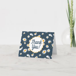 Tarjeta De Agradecimiento Gracias Flores de margarita amarilla clásicas