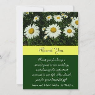 Tarjeta De Agradecimiento Gracias, flores de margarita blancas