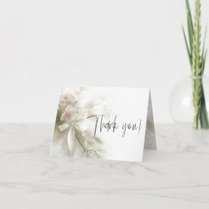 Tarjeta De Agradecimiento GRACIAS Flores de melocotón rosadas rústicas