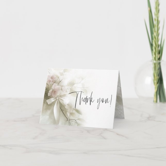 Tarjeta De Agradecimiento GRACIAS Flores de melocotón rosadas rústicas (Anverso)