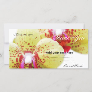 Tarjeta De Agradecimiento gracias, flores de orquídea amarilla