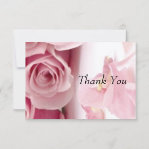 Tarjeta De Agradecimiento Gracias Flores Rosa