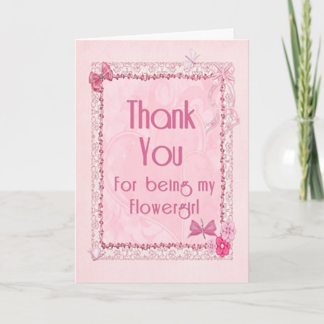 Tarjeta De Agradecimiento Gracias flowergirl (Anverso)