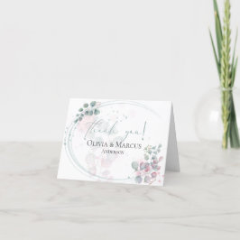 Tarjeta De Agradecimiento Gracias | Follaje de eucalipto en acuarela moderna