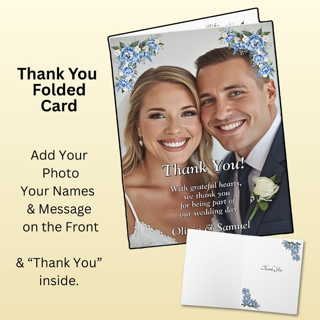 Tarjeta De Agradecimiento Gracias - Foto con Blue Peony (Subido por el creador)